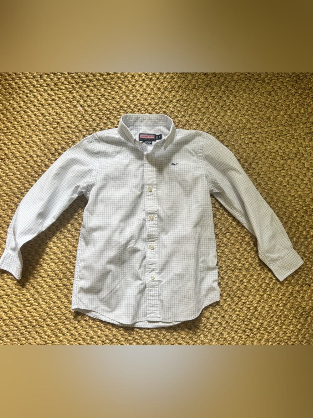 Vineyard Vines Boy's Whale Shirt Blue & White Check 5